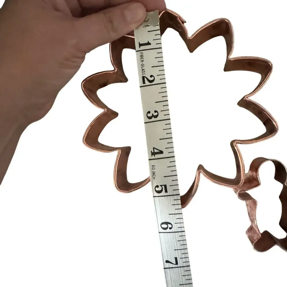 Copper Colored‎ Cookie Cutters Varied Sizes of Gingerbread men, Flower and Train